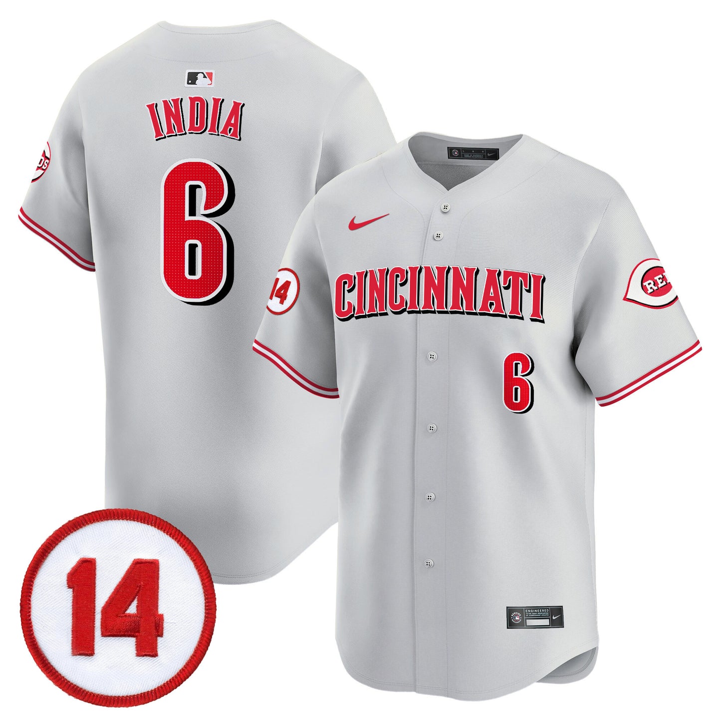 Cincinnati Reds Pete Rose Patch Vapor Premier Limited Jersey - All Stitched