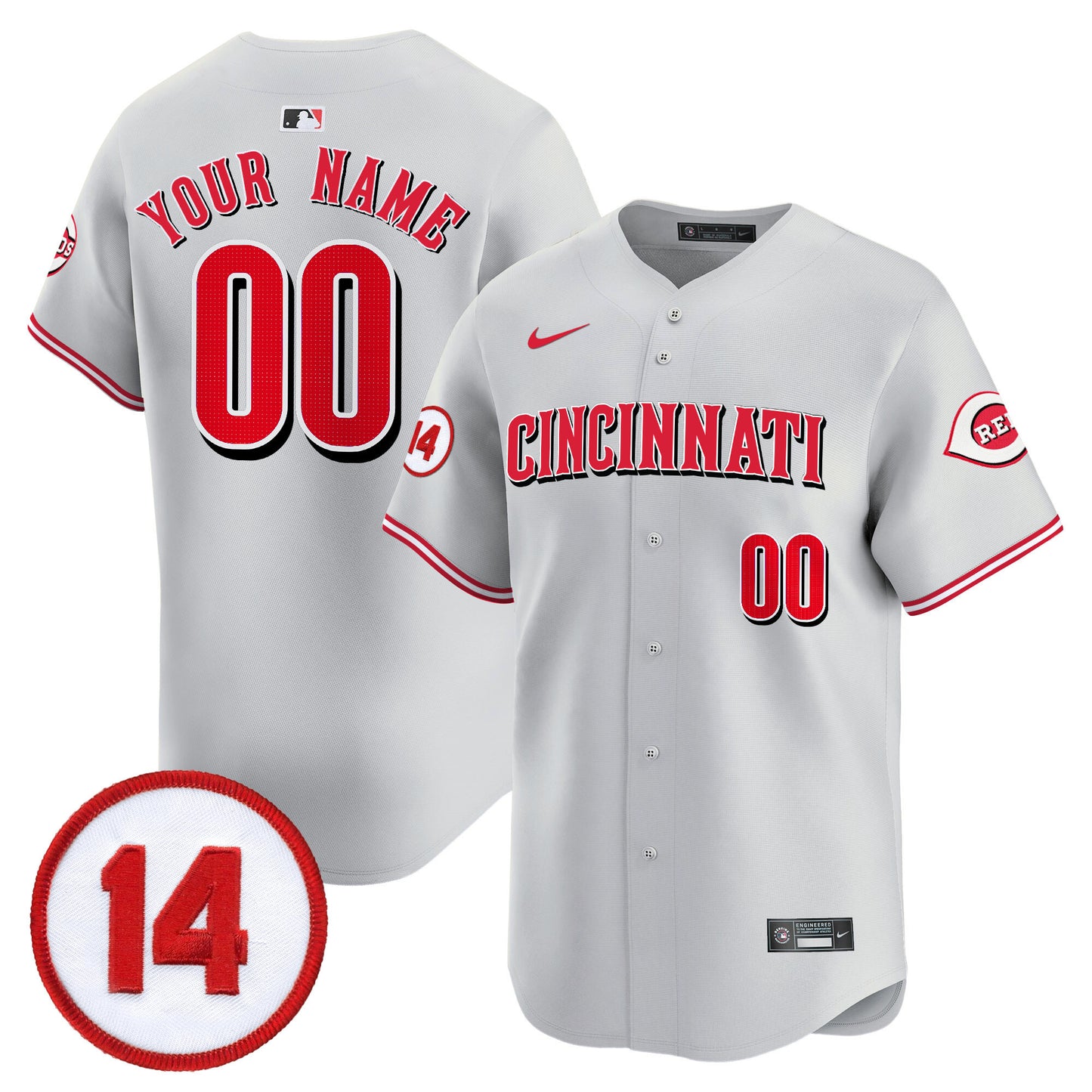 Cincinnati Reds Pete Rose Patch Vapor Premier Limited Custom Jersey - All Stitched