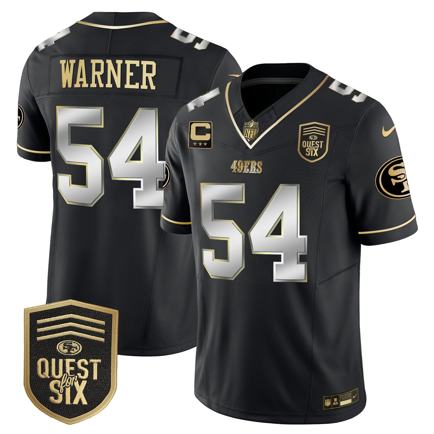 49ers Quest For Six Patch Vapor Limited Jersey - All Stitched