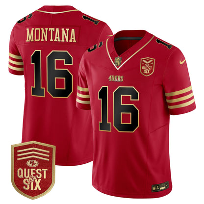 49ers Quest For Six Patch Vapor Limited Jersey - All Stitched