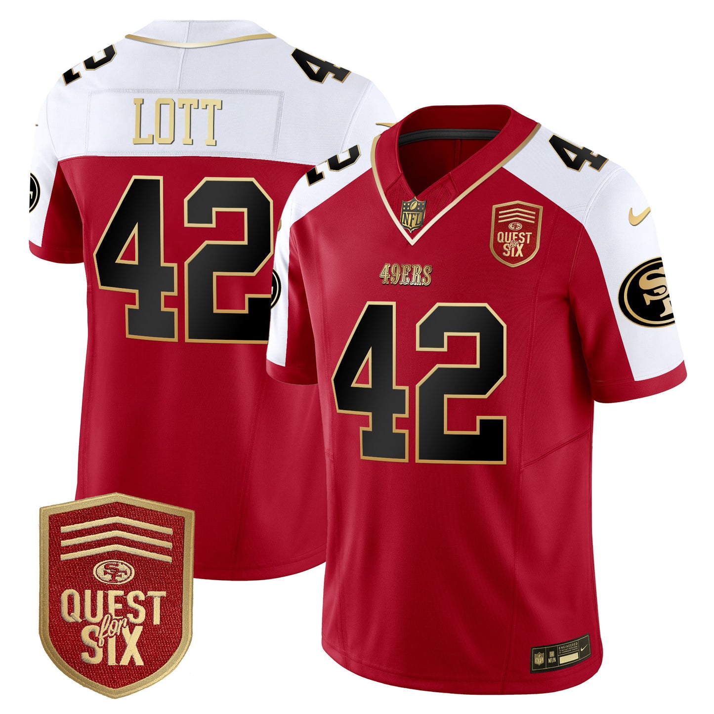 49ers Quest For Six Patch Vapor Limited Jersey - All Stitched