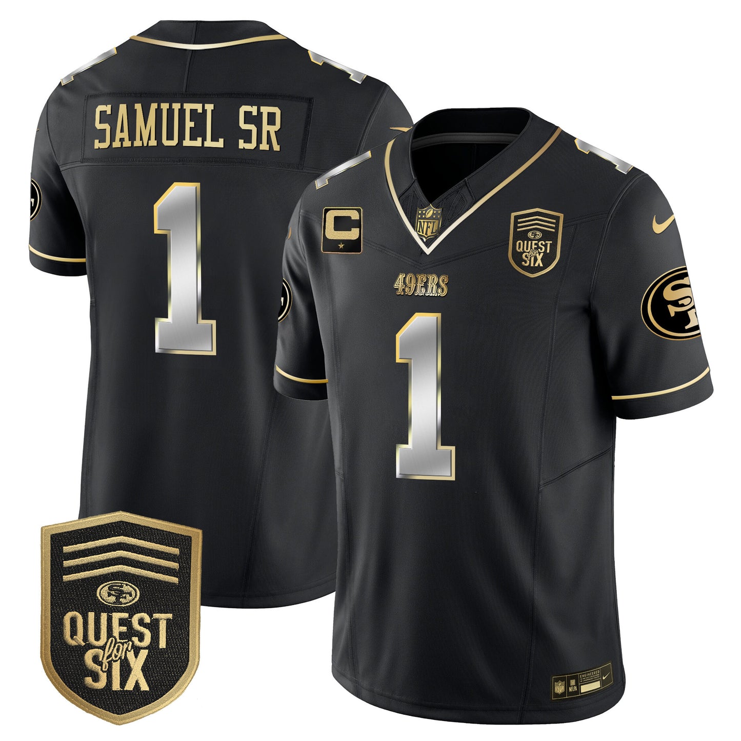 49ers Quest For Six Patch Vapor Limited Jersey - All Stitched