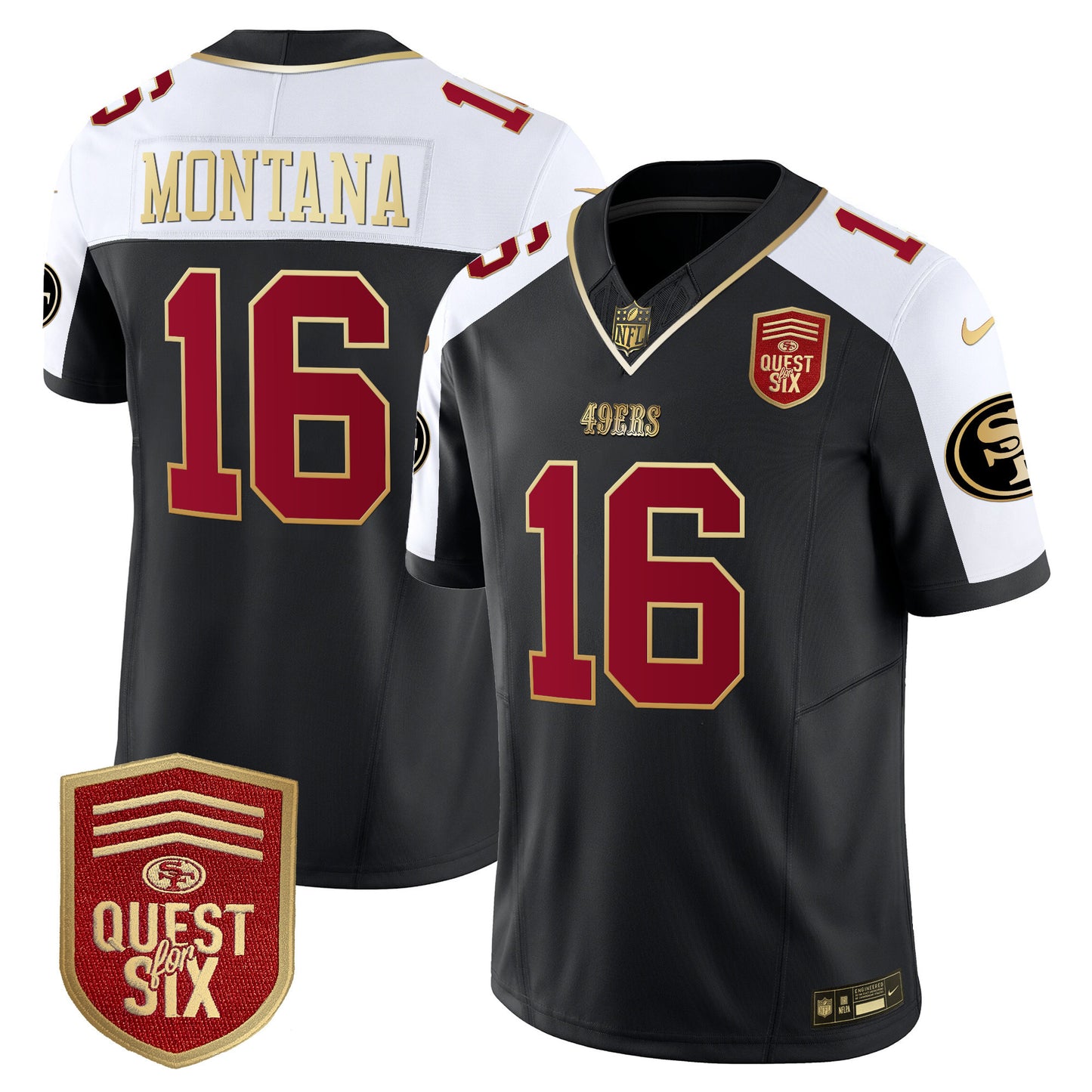 49ers Quest For Six Patch Vapor Limited Jersey - All Stitched