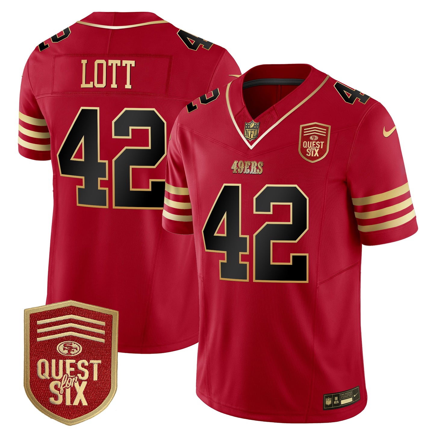 49ers Quest For Six Patch Vapor Limited Jersey - All Stitched