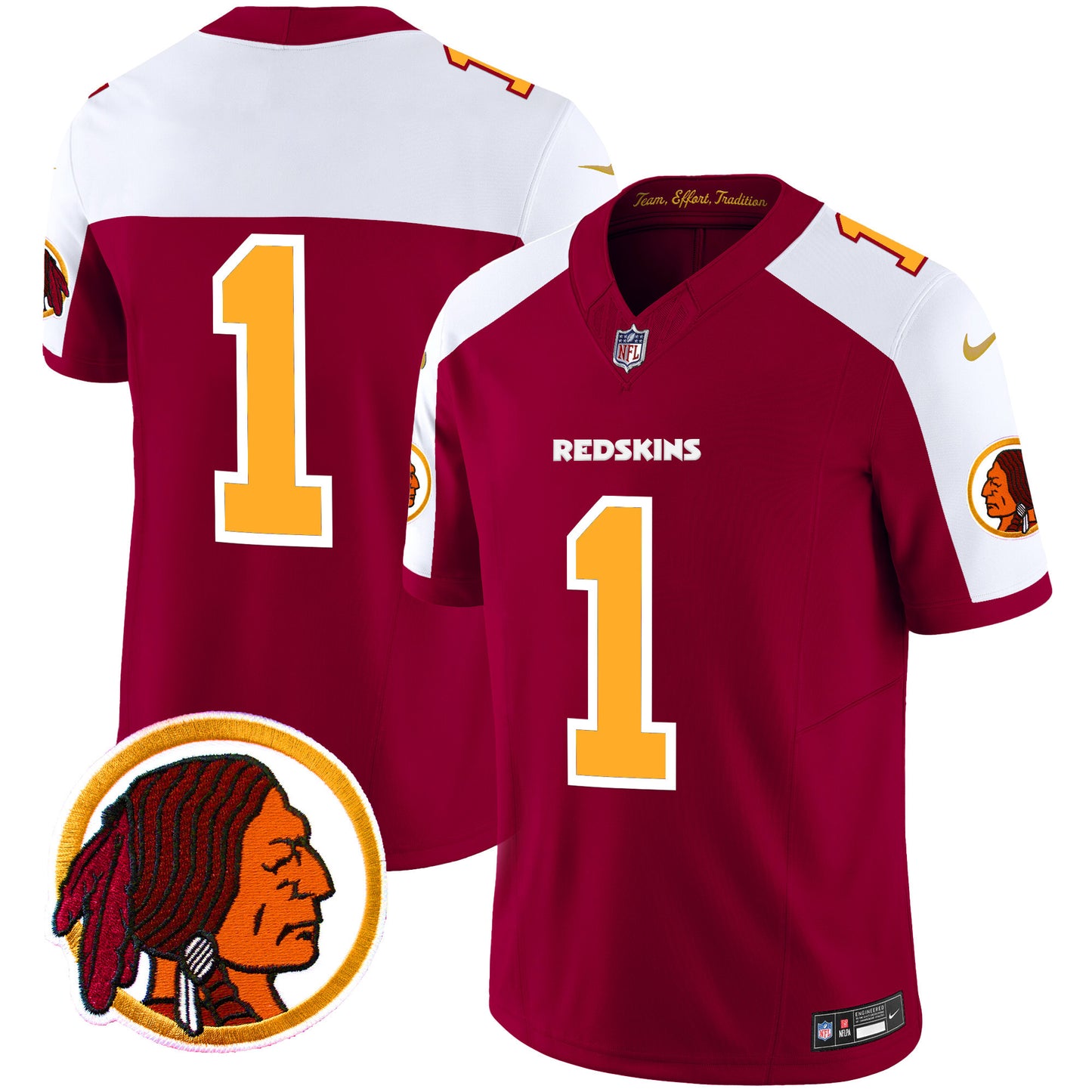 Washington Redskins Throwback Vapor Limited Jersey V2 - All Stitched