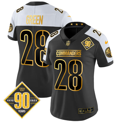 Women's Washington Commanders 90th Anniversary Patch Gold Vapor Limited Jersey - All Stitched