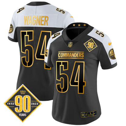 Women's Washington Commanders 90th Anniversary Patch Gold Vapor Limited Jersey - All Stitched