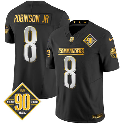 Washington Commanders 90th Anniversary Patch Gold Vapor Limited Jersey - All Stitched