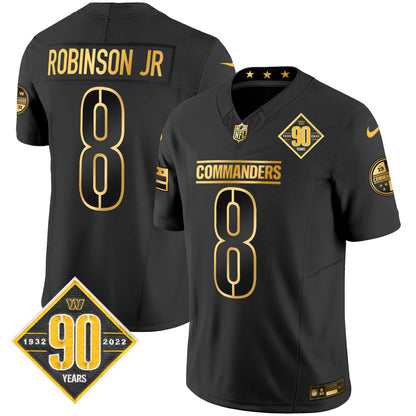 Washington Commanders 90th Anniversary Patch Gold Vapor Limited Jersey - All Stitched