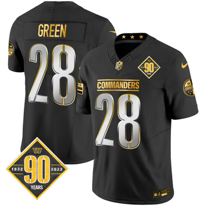 Washington Commanders 90th Anniversary Patch Gold Vapor Limited Jersey - All Stitched