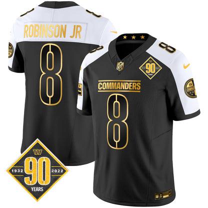 Washington Commanders 90th Anniversary Patch Gold Vapor Limited Jersey - All Stitched