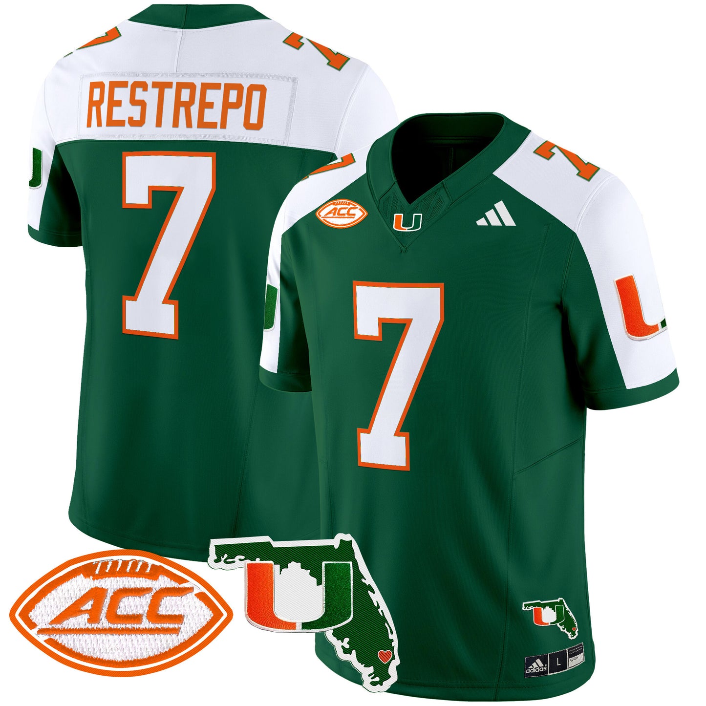 Miami Hurricanes 2024 Florida Patch Vapor Limited Jersey - All Stitched