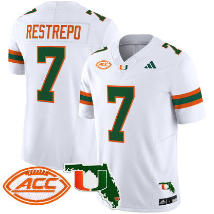 Miami Hurricanes 2024 Florida Patch Vapor Limited Jersey - All Stitched