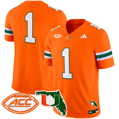 Miami Hurricanes 2024 Florida Patch Vapor Limited Jersey - All Stitched