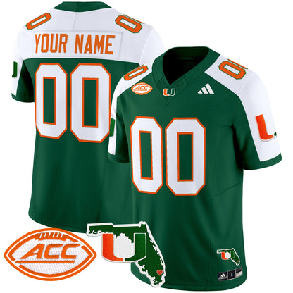 Miami Hurricanes 2024 Florida Patch Vapor Limited Custom Jersey - All Stitched