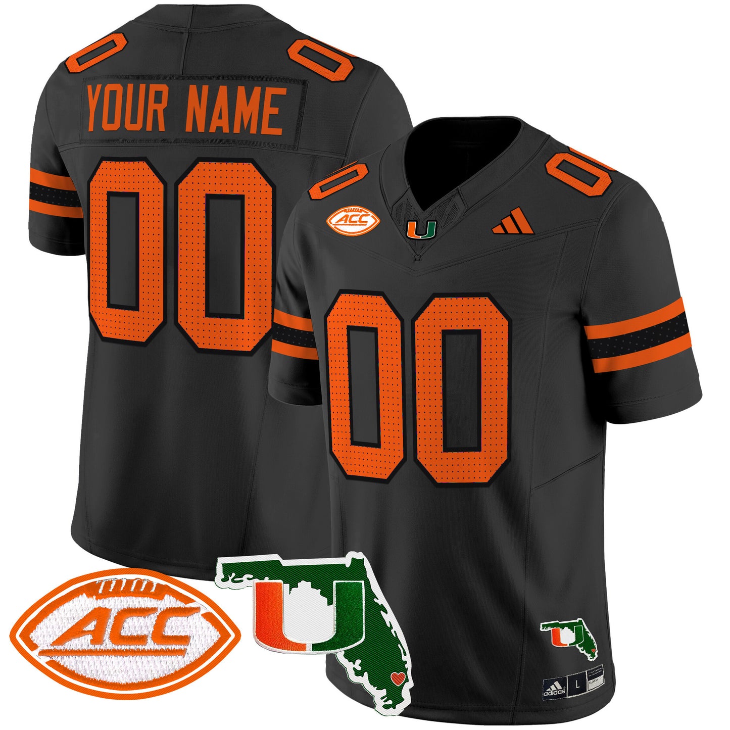 Miami Hurricanes 2024 Florida Patch Vapor Limited Custom Jersey - All Stitched