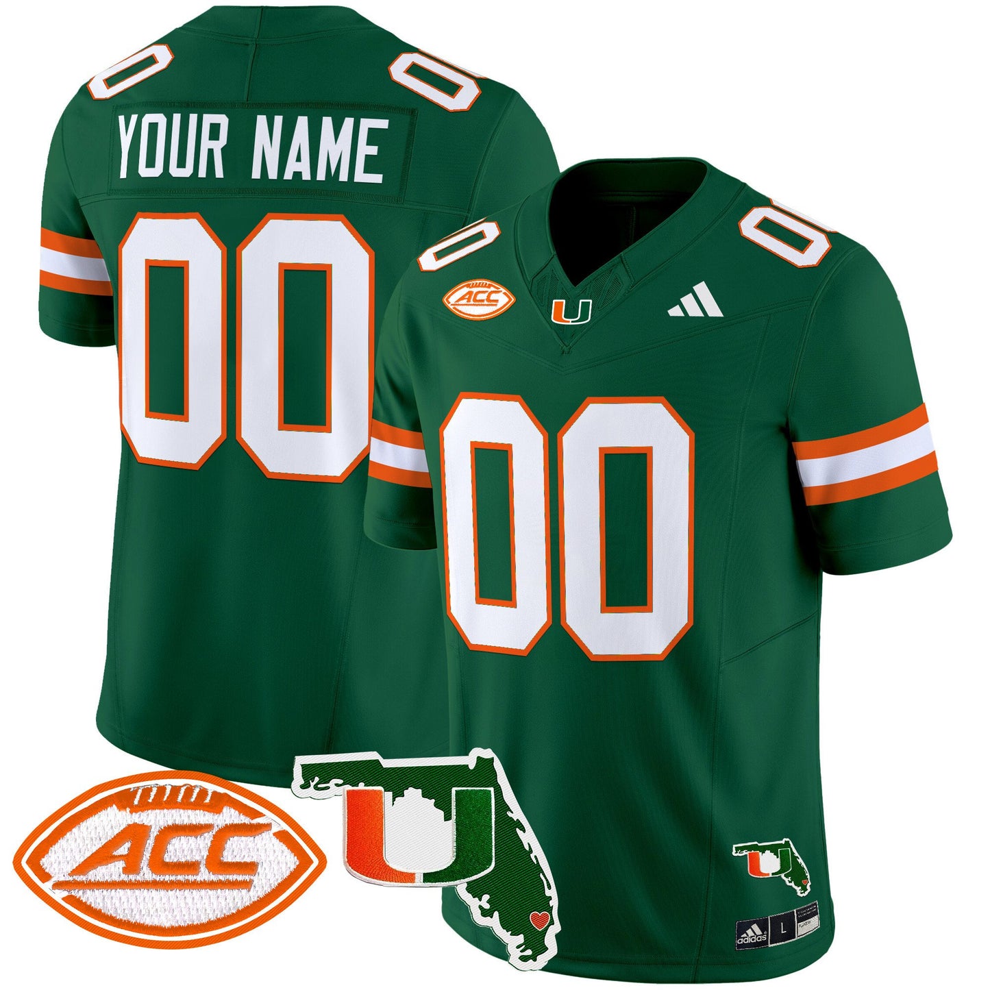 Miami Hurricanes 2024 Florida Patch Vapor Limited Custom Jersey - All Stitched