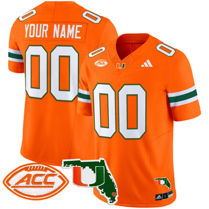 Miami Hurricanes 2024 Florida Patch Vapor Limited Custom Jersey - All Stitched