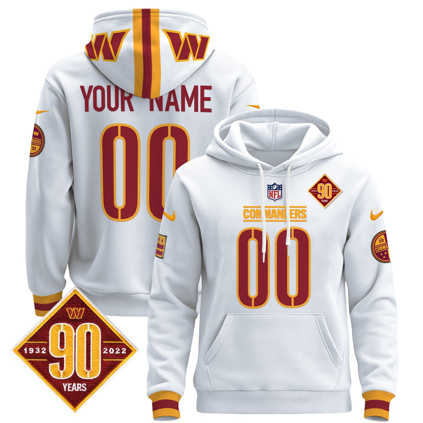 Washington Commanders 2024 Custom Pullover Hoodie