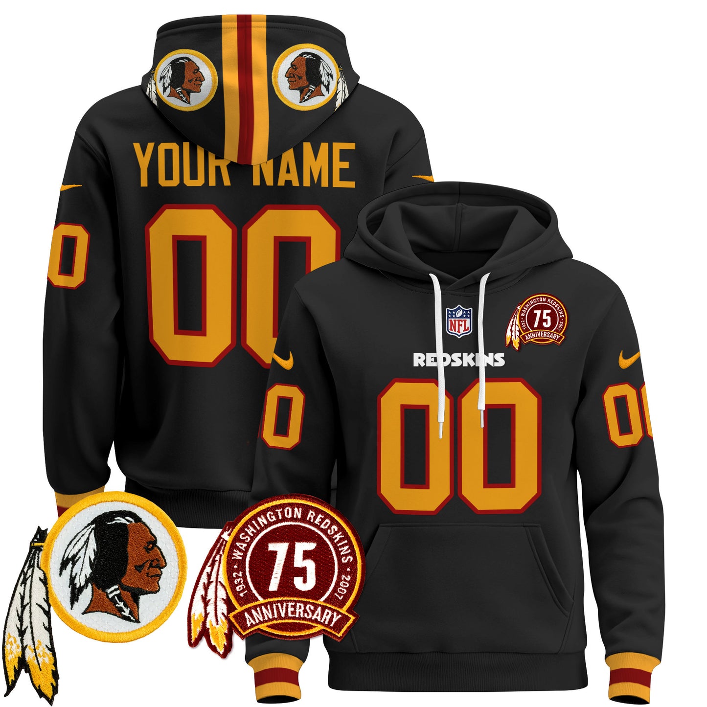 Washington Washington Redskins 2024 Custom Pullover Hoodie