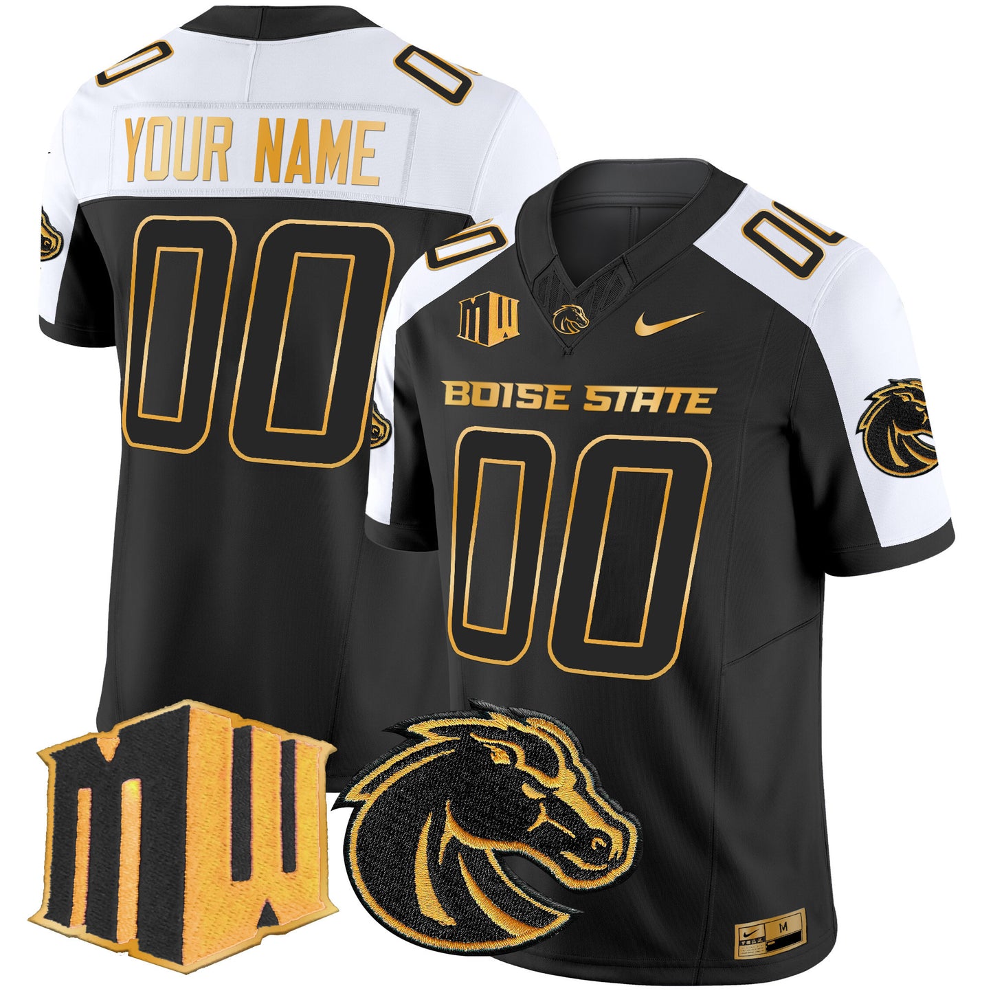 Boise State Broncos 2024 Gold Vapor Limited Custom Jersey - All Stitched