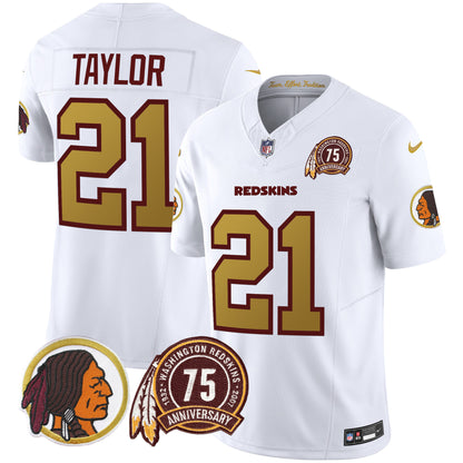 Washington Redskins 75th Patch Throwback Vapor Limited Jersey V2 - All Stitched