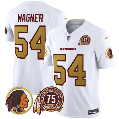 Washington Redskins 75th Patch Throwback Vapor Limited Jersey V2 - All Stitched