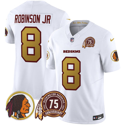 Washington Redskins 75th Patch Throwback Vapor Limited Jersey V2 - All Stitched