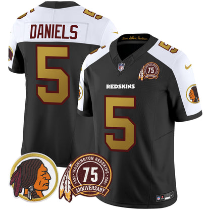 Washington Redskins 75th Patch Throwback Vapor Limited Jersey V2 - All Stitched