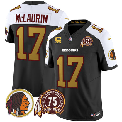 Washington Redskins 75th Patch Throwback Vapor Limited Jersey V2 - All Stitched