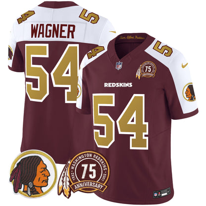 Washington Redskins 75th Patch Throwback Vapor Limited Jersey V2 - All Stitched