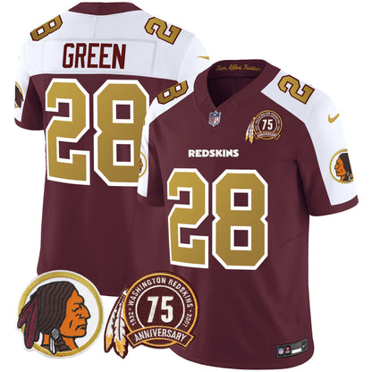 Washington Redskins 75th Patch Throwback Vapor Limited Jersey V2 - All Stitched