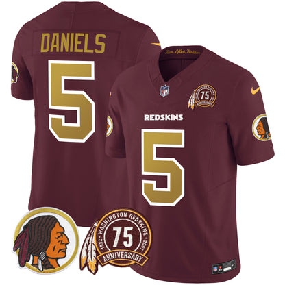 Washington Redskins 75th Patch Throwback Vapor Limited Jersey V2 - All Stitched