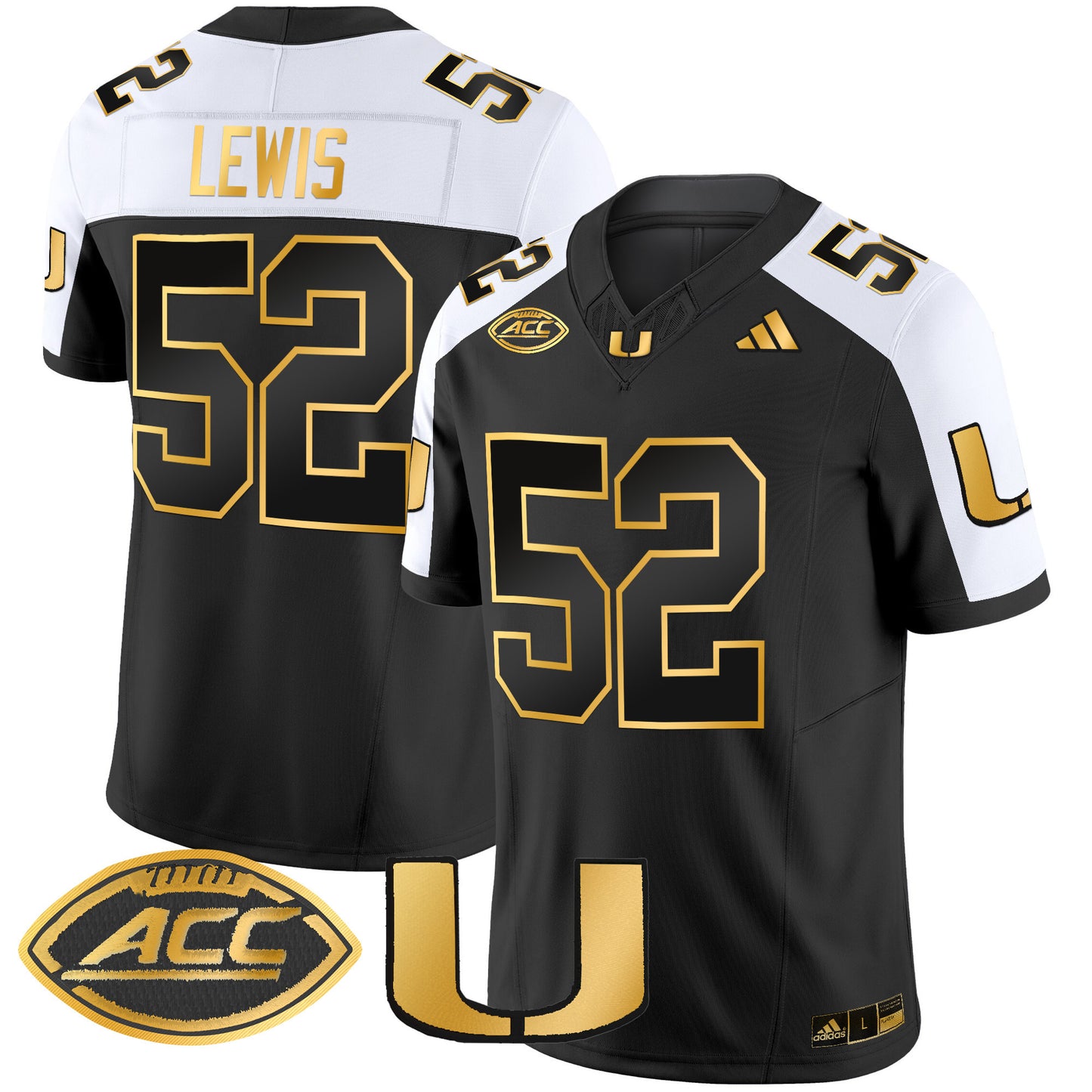 Miami Hurricanes 2024 Gold Vapor Limited Jersey - All Stitched