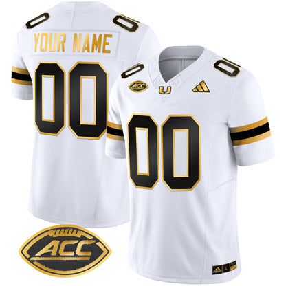 Miami Hurricanes 2024 Gold Vapor Limited Custom Jersey - All Stitched