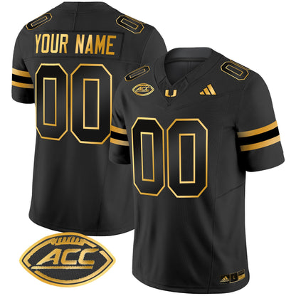 Miami Hurricanes 2024 Gold Vapor Limited Custom Jersey - All Stitched