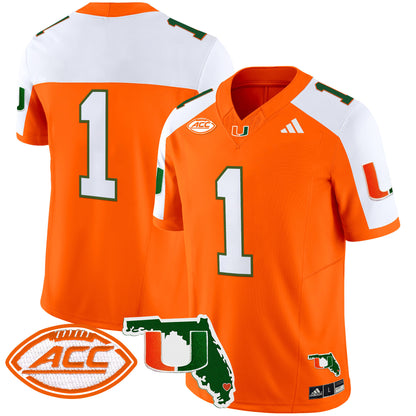 Miami Hurricanes 2024 Florida Patch Vapor Limited Jersey - All Stitched