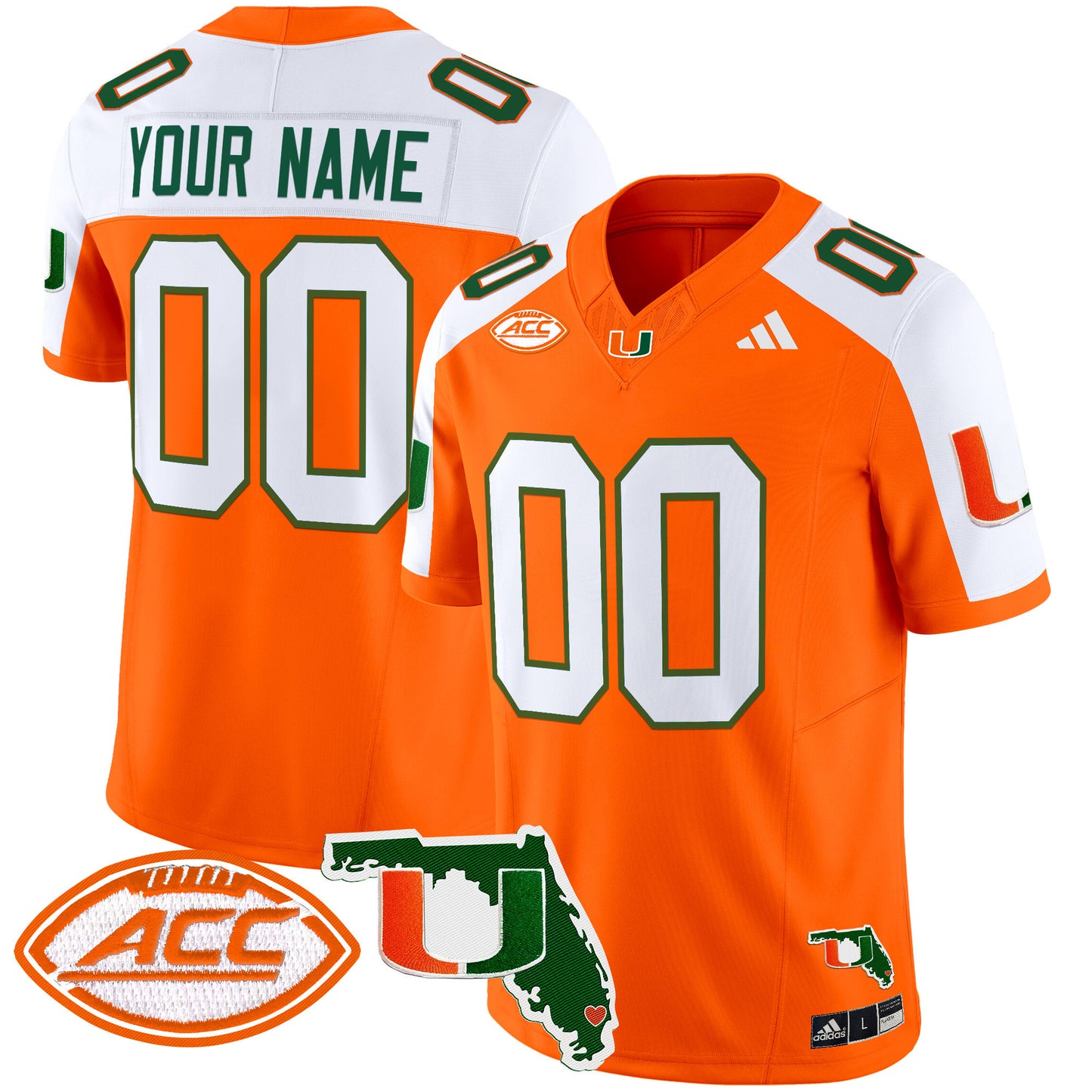 Miami Hurricanes 2024 Florida Patch Vapor Limited Custom Jersey - All Stitched