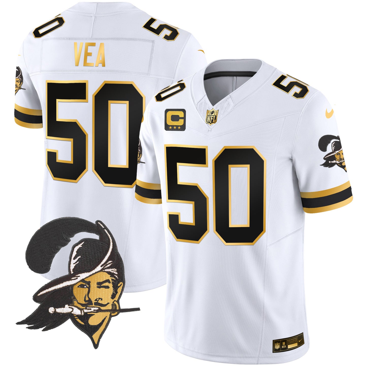 Buccaneers Throwback Gold Vapor Limited Jersey - All Stitched