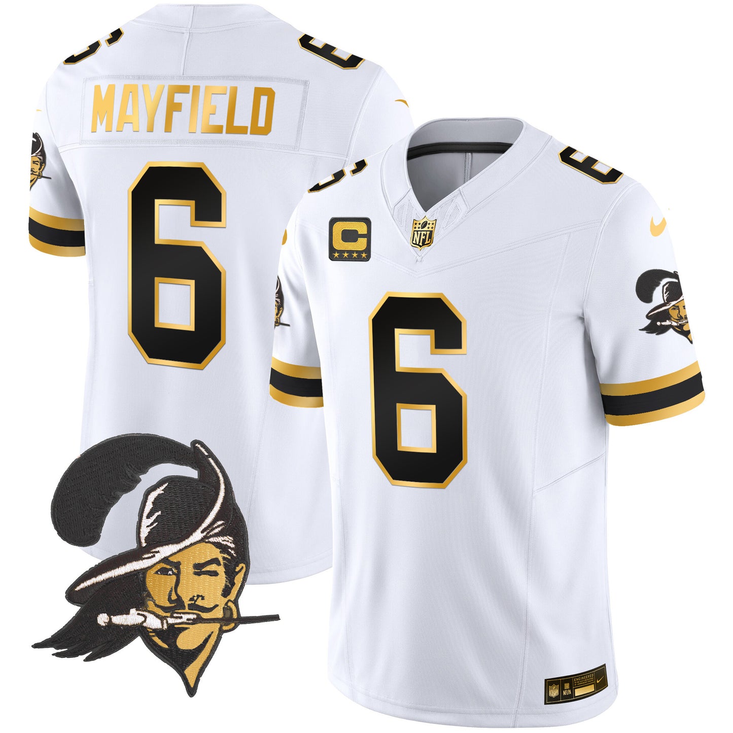 Buccaneers Throwback Gold Vapor Limited Jersey - All Stitched