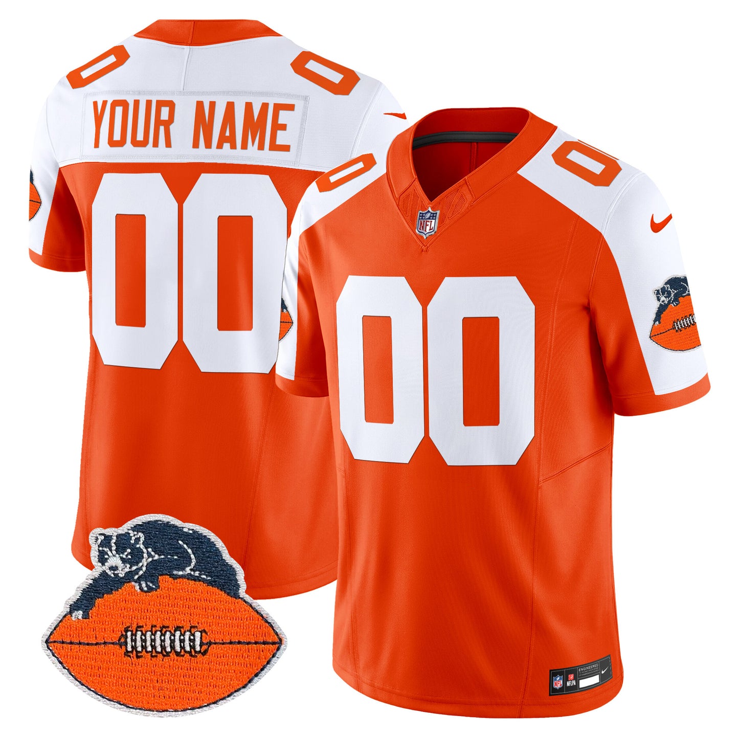 Chicago Bears Throwback Vapor Limited Custom Jersey - All Stitched