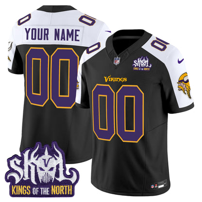 Minnesota Vikings King Of The North Patch Throwback Vapor Limited Custom Jersey - All Stitched