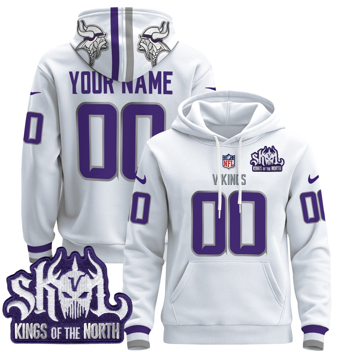 Minnesota Vikings 2024 Custom Pullover Hoodie