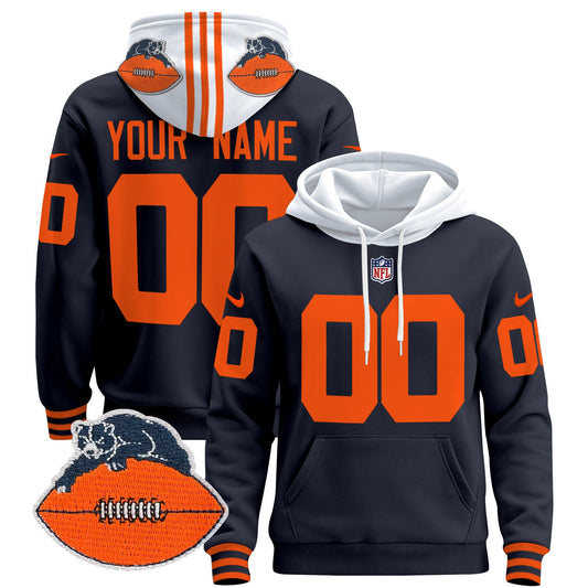 Chicago Bears Throwback 2024 Custom Pullover Hoodie