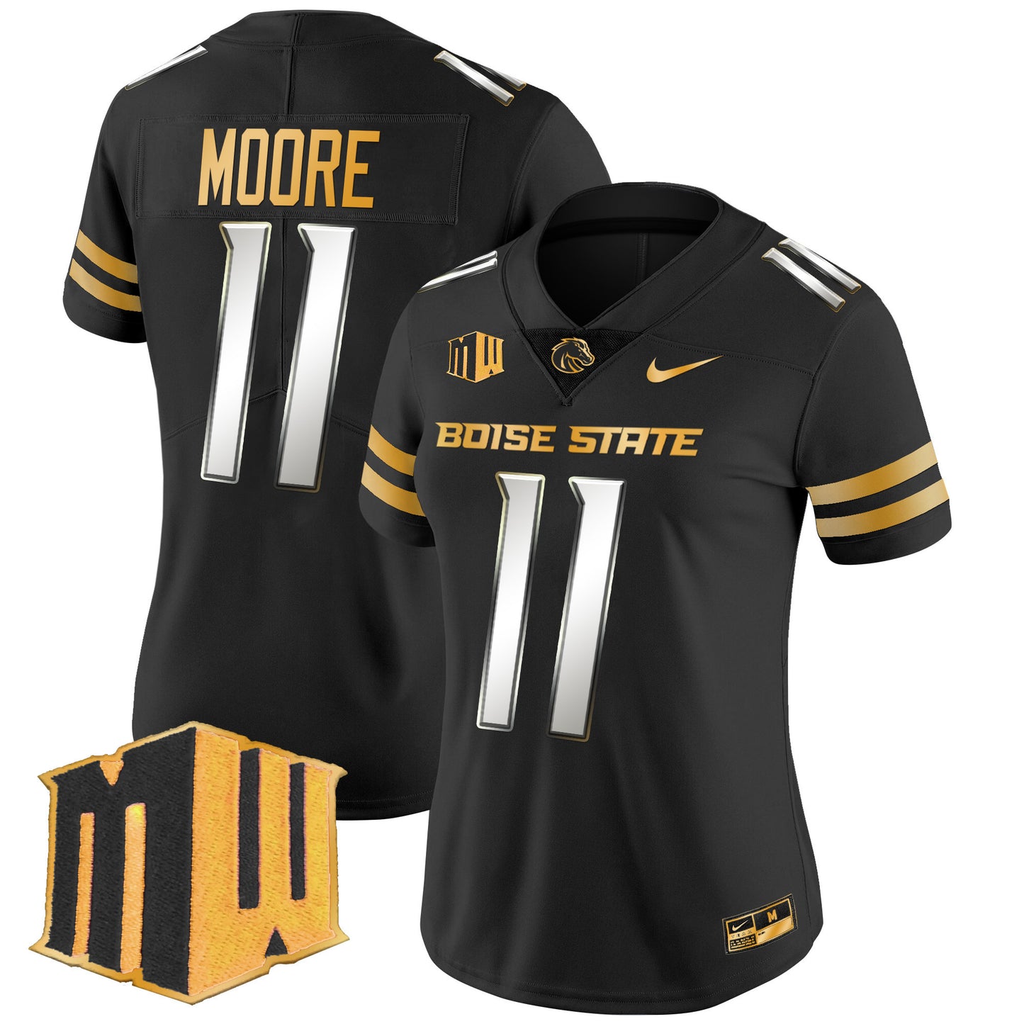 WoBoise State Broncos 2024 Gold Vapor Limited Jersey - All Stitched