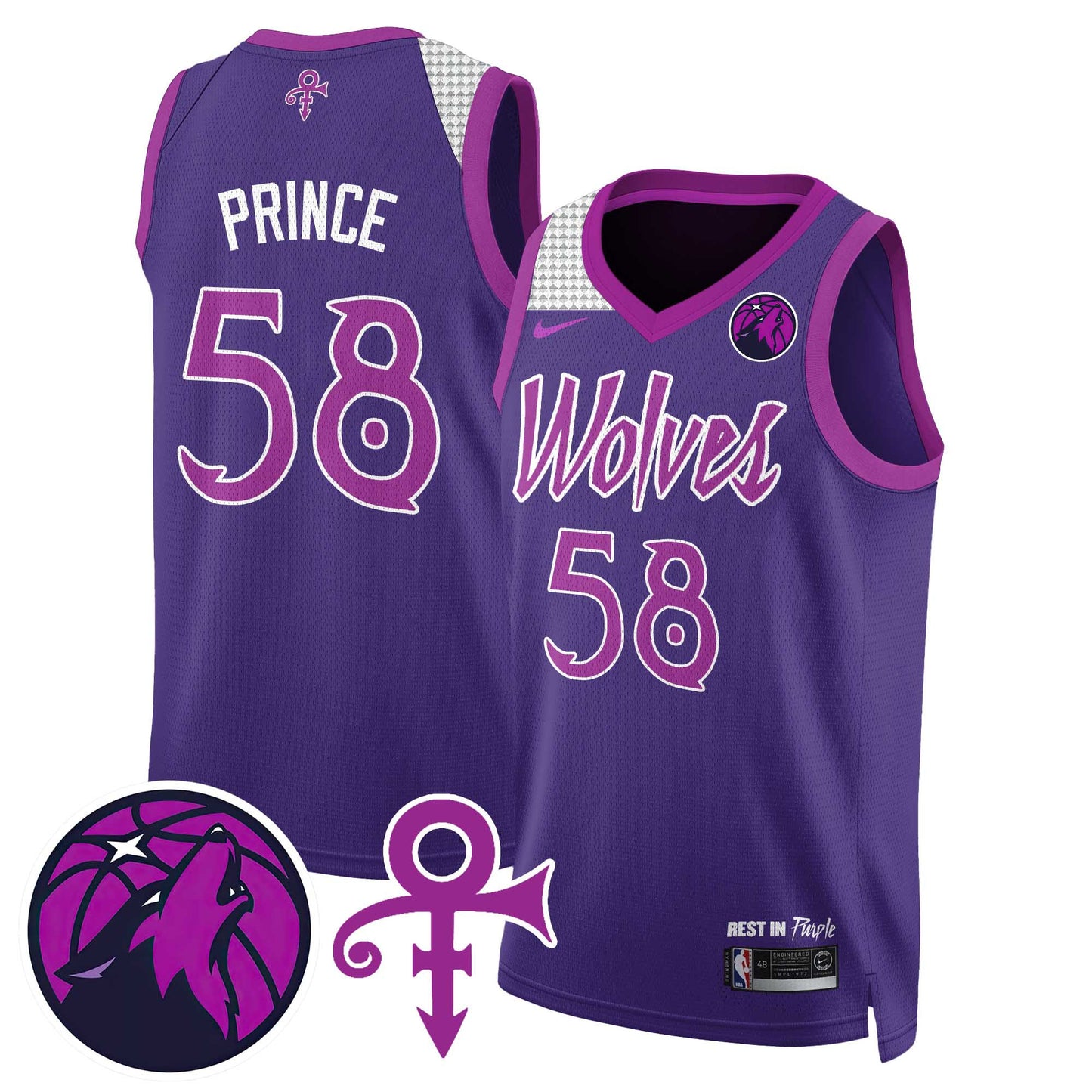 Minnesota Timberwolves Prince Jersey - All Stitched