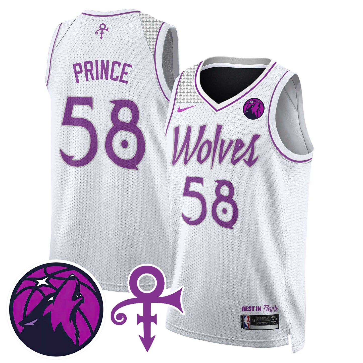 Minnesota Timberwolves Prince Jersey - All Stitched