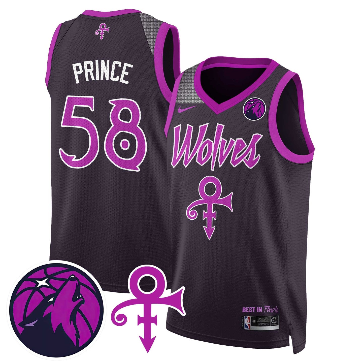 Minnesota Timberwolves Prince Jersey N1 - All Stitched