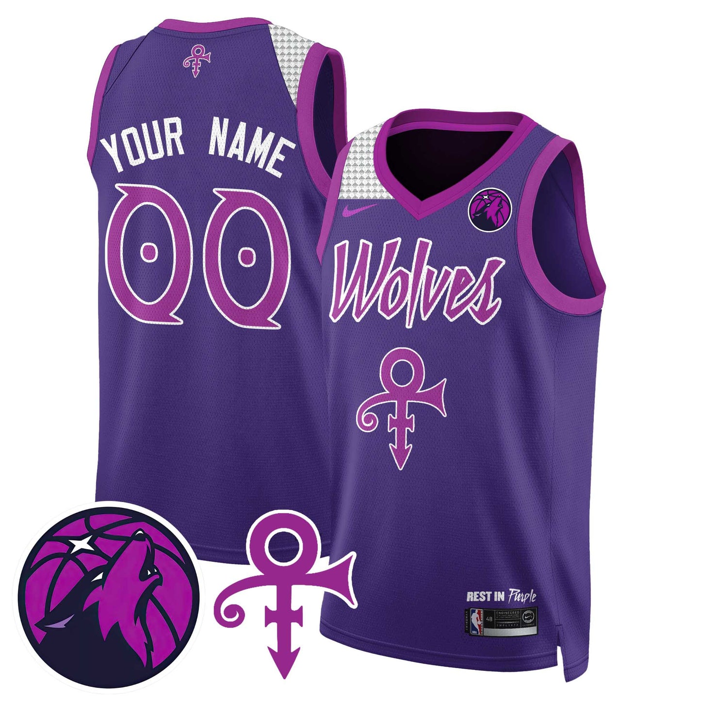 Custom Name/Gender Minnesota Timberwolves Prince Jersey - All Stitched