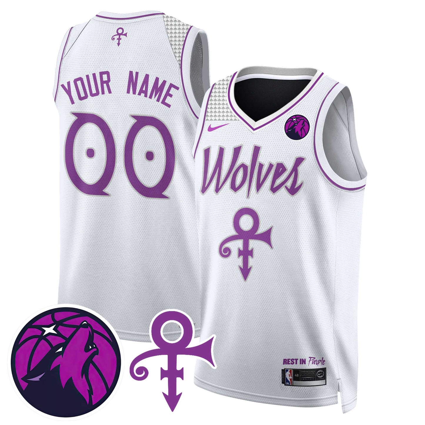 Custom Name/Gender Minnesota Timberwolves Prince Jersey - All Stitched